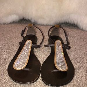 Giuseppe Zanotti Leather and jewel sandals